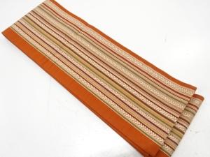 本場筑前博多　縞模様織り出し　半幅帯